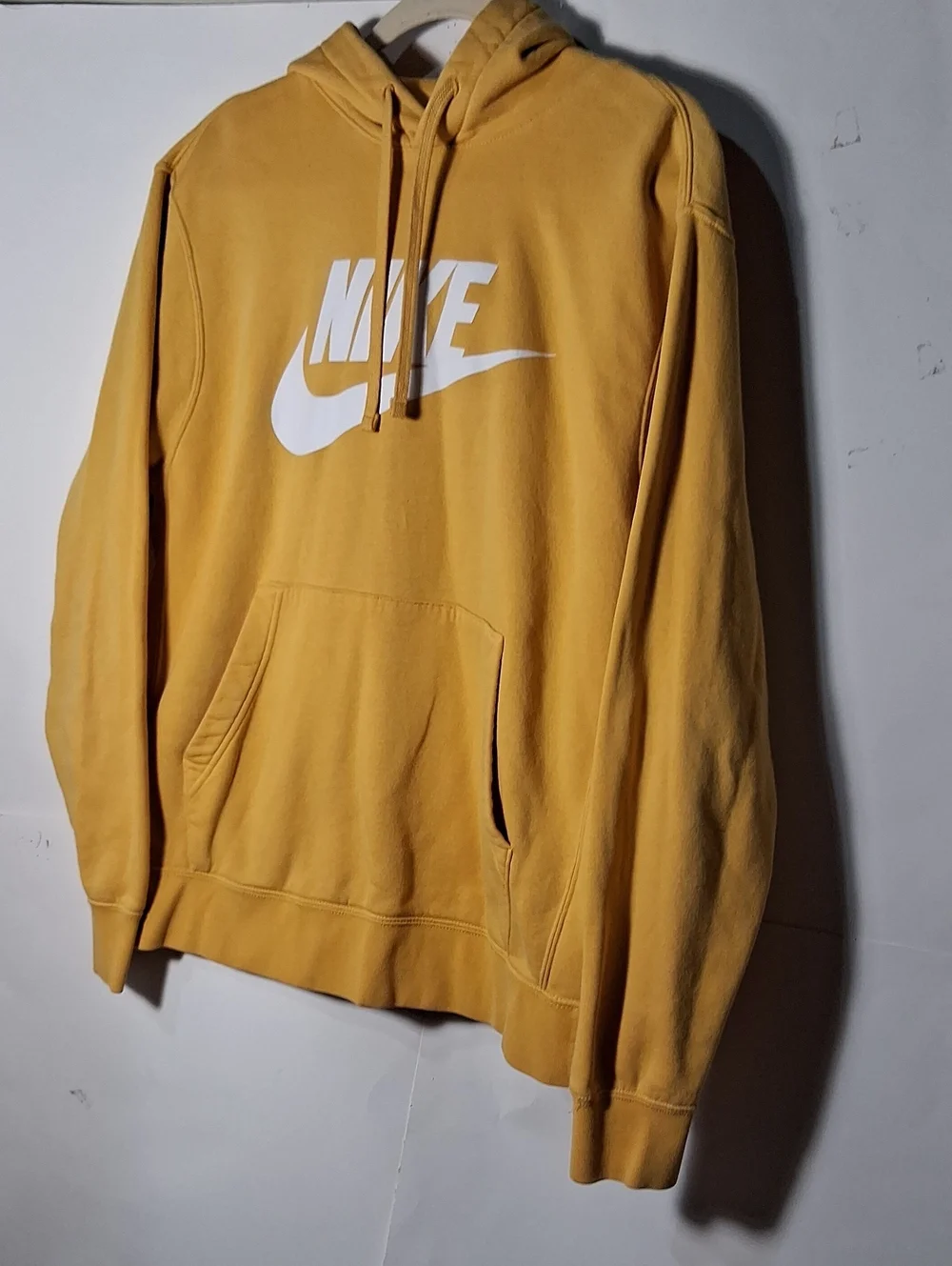 Nike Yellow Pullover Hoodie with White Swoosh
